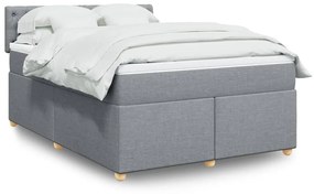 Giroletto A Molle Con Materasso Grigio Chiaro160x200 Cm Tessuto /