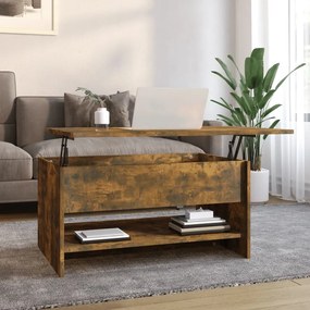 Tavolino Da Salotto Rovere Fumo 80x50x40 Cm Legno Multistrato /