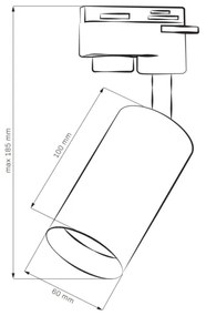 Faretto per sistema a binario MARIBEL 3xGU10/10W/230V +1 m rotaia sistema