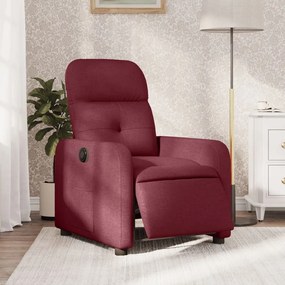 Poltrona Elettrica Reclinabile Rosso Vino İn Tessuto /