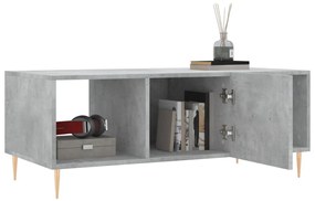 Tavolino salotto grigio cemento 102x50x40 cm legno multistrato