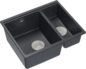 Lavello in granito Logan 150 Black Metallic