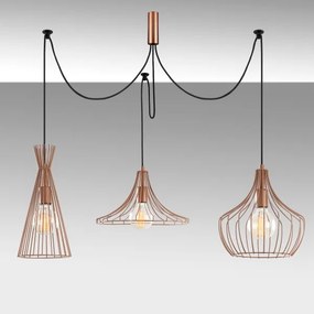 Lampadario a sospensione con filo MEZOPOTAMYA 3xE27/40W/230V ragno