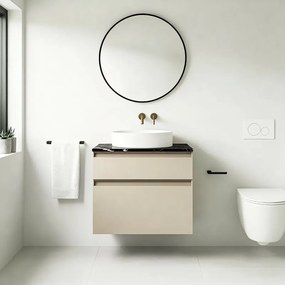 Top per lavabo L 47 x H 1.2 x P 27 cm nero marquinia gres porcellanato C01
