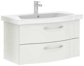 Mobile da bagno sospeso sotto lavabo L 90 x H 49 x P 48.1 cm bianco lucido, 2 cassetti PELIPAL Solitaire