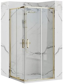 Rea Punto box doccia 87.5x87.5 cm quadrato oro lucida/vetro trasparente REA-K6440