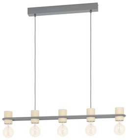 Lampadario Industriale Chieveley nero 5x E27 EGLO