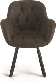 Sedia da soggiorno in ecopelle Marrone gambe metallo CELIA Set 2 pz