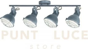 Plafoniera cuba grigia e bianco 4 luci attacco e14 77,5x13x17cm in ...