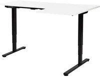 Scrivania elettrica regolabile a forma di L 160 x 59 cm Piano nero e bianco lato destro stile moderno