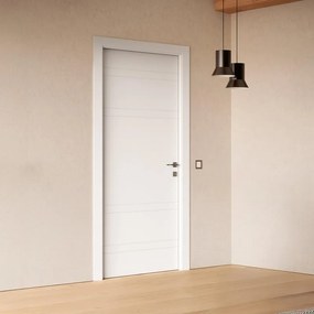 Porta interna a battente Eris in MDF laccato colore bianco, L 80 x H 210 cm, apertura reversibile