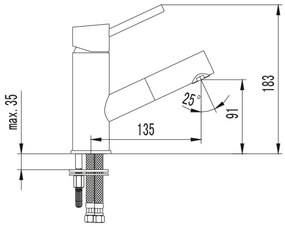 Sapho - Miscelatore per lavabo SOLITER 18,3 cm, cromo lucido