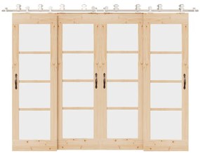 Kit Binari Porta Scorrevole 366 Cm Acciaio Inossidabile Argento /