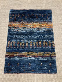 Loribaft Tappeto 70x90 Blu (Iran) Annodato A Mano