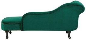 Chaise longue sinistra in velluto verde NIMES Beliani