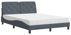 Letto con materasso grigio scuro 120x200 cm in velluto