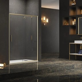 Kamalu - Porta doccia nicchia 100 cm profilo oro opaco | KEF4000