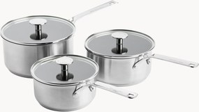 Batteria di pentole in acciaio inossidabile con coperchi Classic, set da 6