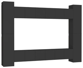 Set mobile tv 10 pz nero in truciolato