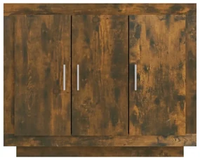 Credenza rovere fumo 92x35x75 cm in legno multistrato