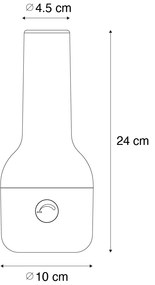 Lampada da tavolo da esterno bianca e nera con LED ricaricabile IP44 - Haard