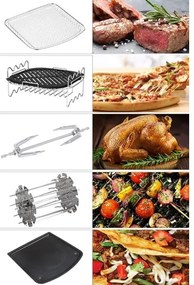 TESLA Electronics AirCook - Friggitrice digitale multifunzionale ad aria calda 11 l 2000W/230V