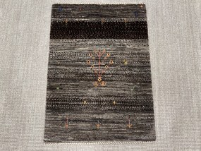 Loribaft Tappeto 90x60 Grigio (Iran) Annodato A Mano