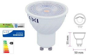 Lampada Led GU10 6,5W=60W 220V 110 Gradi Bianco Caldo 3000K Chip Samsung Garanzia 5 Anni SKU-192