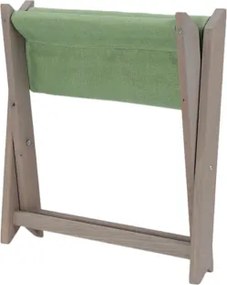 Sgabello da pesca pieghevole in legno e tela verde MICOS