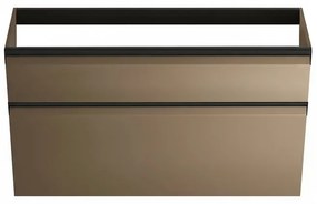 Mobile da bagno sospeso sotto lavabo Fusion L 99.5 x H 60 x P 45.5 cm giallo, 2 cassetti