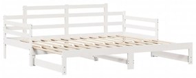 Dormeuse letto estraibile e cassetti bianco 90x200cm legno pino