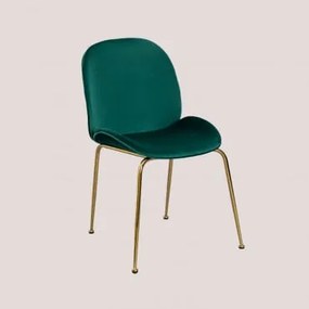 Confezione da 2 sedie in velluto Pary Verde Jungle & Dorato - Sklum
