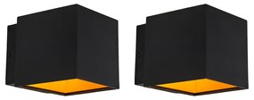 Set di 2 applique di design nero/oro con LED - Caja
