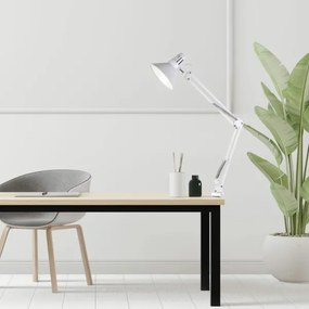 Lampada da tavolo WORKER 1xE27/10W/230V bianco