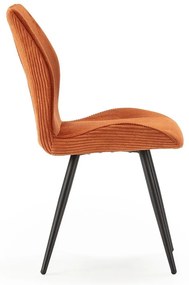 Set di 2 sedie da pranzo in velluto a coste arancione Adaya - Marckeric