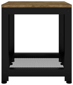 Tavolino marrone scuro e nero 40x40x45 cm mdf e ferro