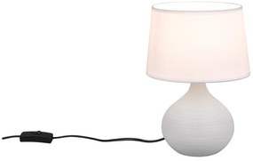 Lampada da tavolo bianco-marrone in ceramica e tessuto, altezza 29 cm Martin - Trio
