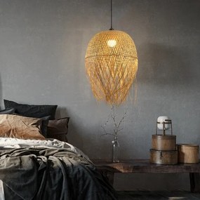 Immax 08271L - Lampadario a sospensione con filo HILO 1xE27/40W/230V diametro 45 cm bambù