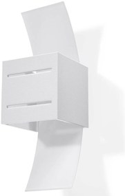 Applique in Alluminio e Vetro da parete LORETO G9 Bianca da interno
