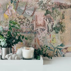 Carta da parati Maharaja  grigio verde, 53 cm x 10.05 m