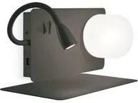 Applique Moderna Book-1 Metallo Nero 2 Luci 3W 3000K Luce Calda