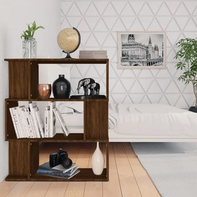 Libreria/divisorio rovere marrone 80x24x96 cm legno multistrato
