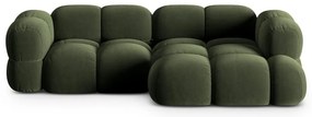 Divano angolare verde (con penisola a destra/con chaise lounge) con rivestimento in velluto Loretto – Cosmopolitan Design