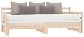 Dormeuse estraibile in legno massello di pino 2x(90x200) cm