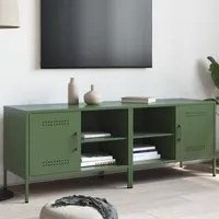 Mobili TV 2pz Verde Oliva 68x39x50,5 cm in Acciaio 843003