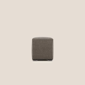 Cube pouf in morbido tessuto impermeabile ad intreccio melangiato T06 marrone