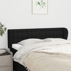 Testiera Ad Orecchio Nera 147x23x78/88 Cm İn Tessuto /