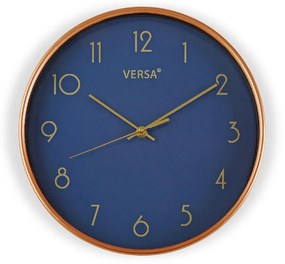 Orologio da Parete Gold Plastica (4 x 30 x 30 cm) - Azzurro