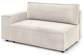 Modulo divano in velluto a coste color crema, angolo sinistro Nihad modular - Bobochic Paris