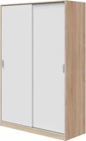 Armadio Guardaroba Appendiabiti 2 Ante Scorrevoli 120 Cm Rovere Canadian Bianco TOP120F